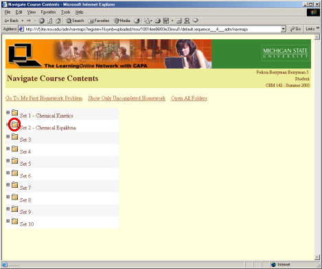 Navigate Course Content - Select folder
