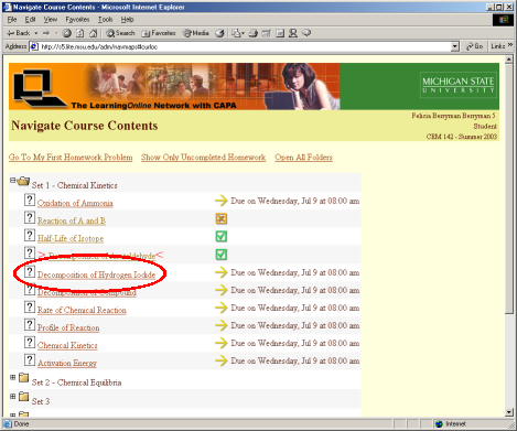 Navigate Course Content window - Select Resource